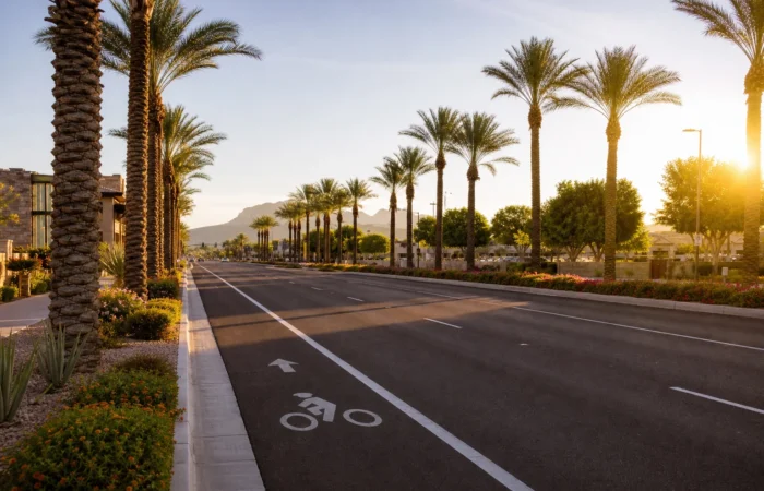Scottsdale roadway bicycle lane representing bicycle accident claims in Scottsdale handled by Valley Accident Law Scottsdale roadway bicycle lane representing bicycle accident claims in Scottsdale handled by Valley Accident Law