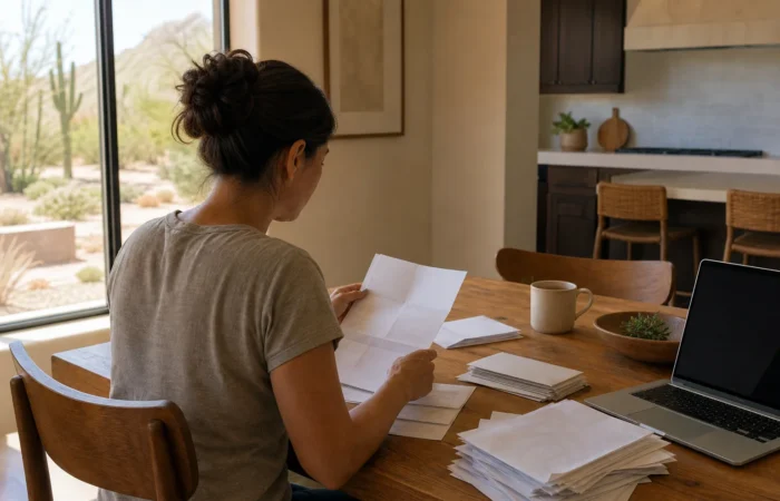 A Phoenix car accident survivor reviewing pay stubs and financial records to prove lost wages and reduced earning capacity after a crash A Phoenix car accident survivor reviewing pay stubs and financial records to prove lost wages and reduced earning capacity after a crash