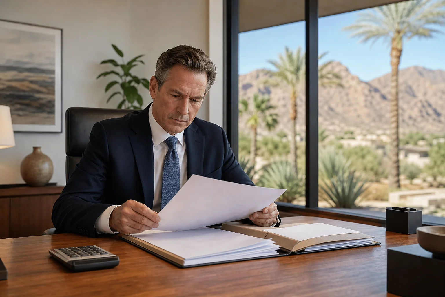 Valley Accident Law | Structured Settlement or Lump Sum After a Catastrophic Arizona Injury Arizona injury attorney reviewing structured settlement and lump sum paperwork for a catastrophic injury claim